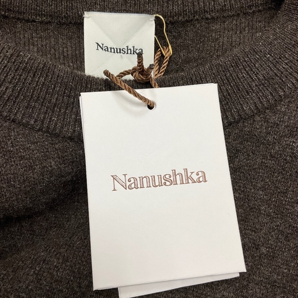 NANUSHKA COFFEE STRAHE COMPACT MERINO WOOL MINI DRESS - Picture 4 of 6